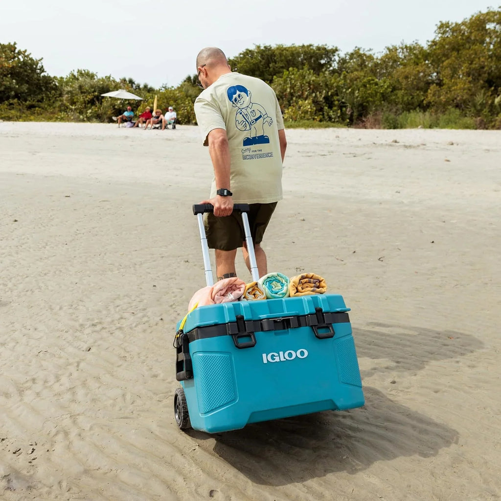 Glacière à roulettes Igloo 52 pintes, glacière rigide isolée