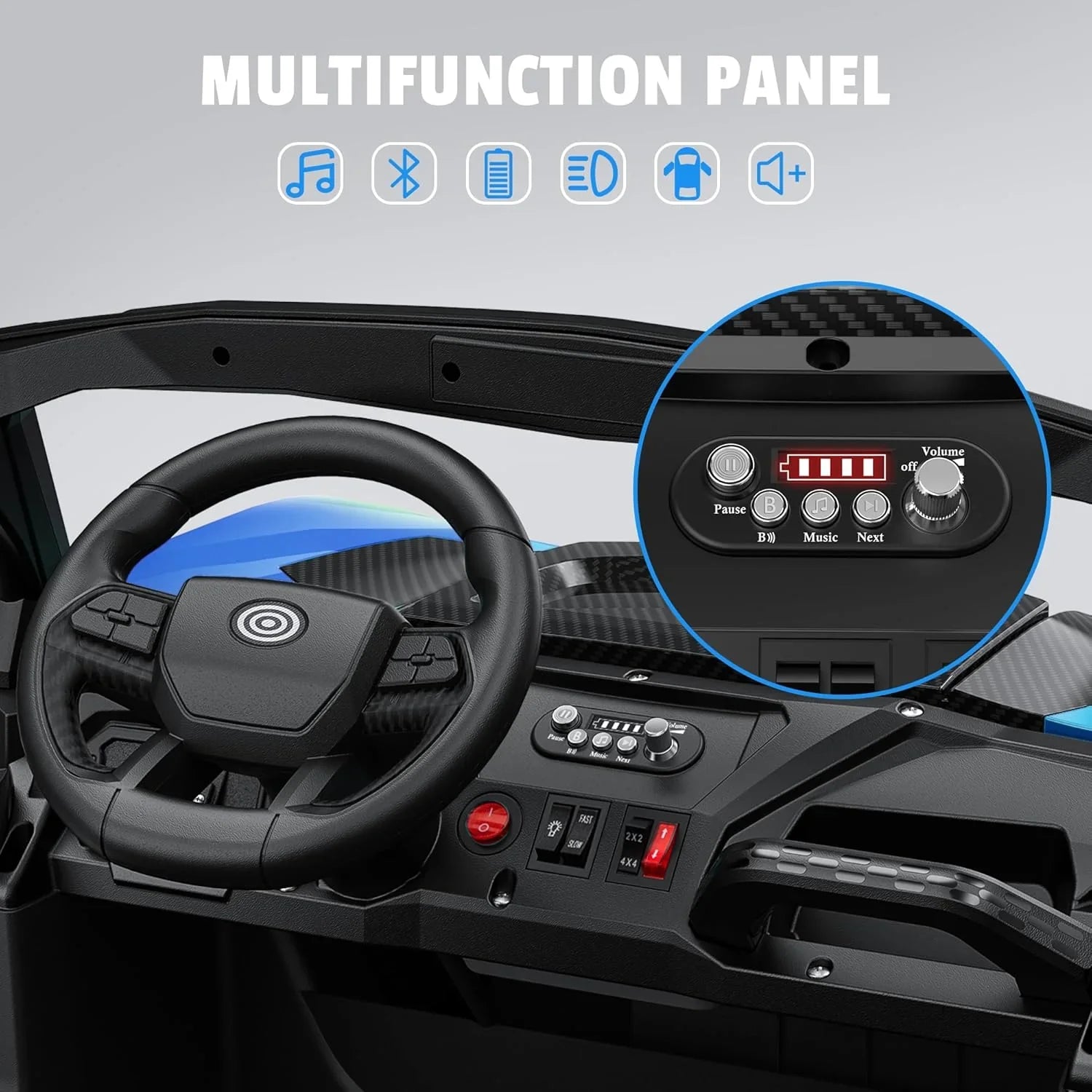 Camion jouet électrique de voyage tout-terrain rose