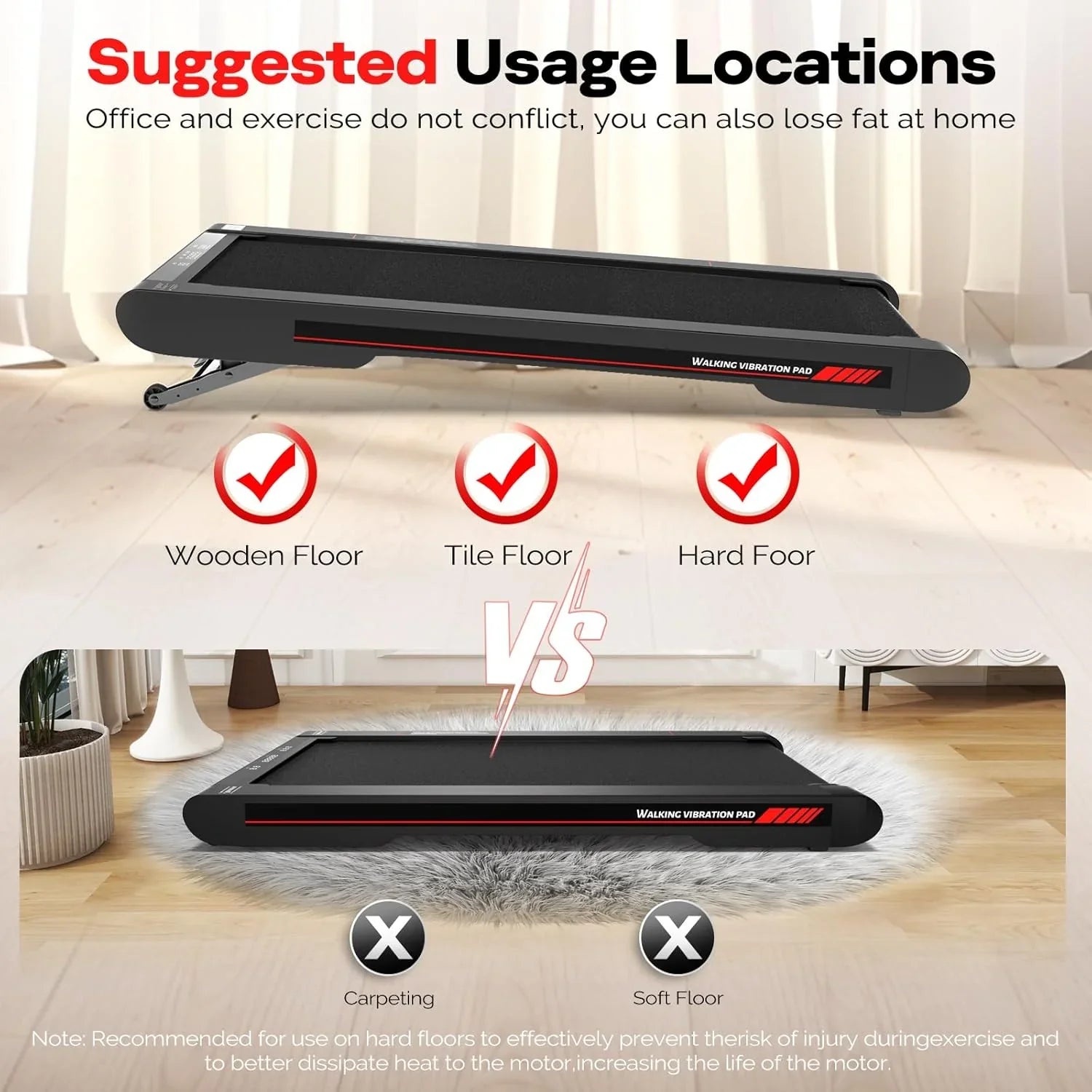 Tapis de course vibrant Sperax (avec application) 3 en 1 sous le bureau, tapis de course silencieux de 2,5 CV (avec télécommande), tapis de course portable pour la maison et le bureau