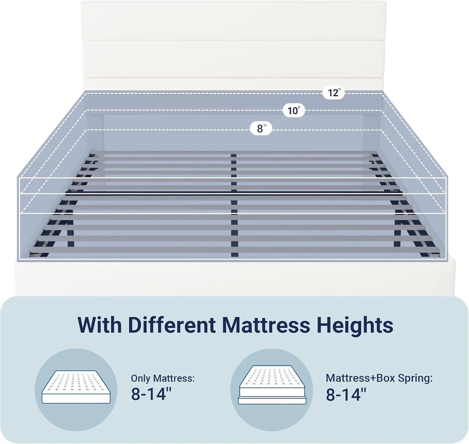 Cadre de lit plateforme Allewie King size avec tête de lit et planches rembourrées en velours