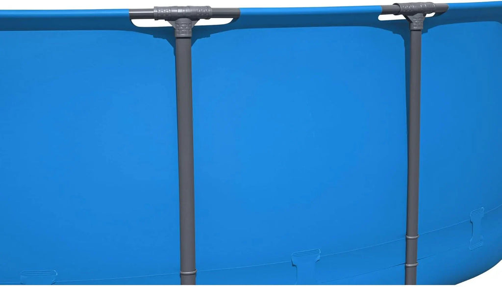 Piscine hors sol extérieure ronde Steel Pro MAX de 4,2 m x 122 cm avec cadre métallique et pompe de filtration de 1 000 litres, échelle et bâche