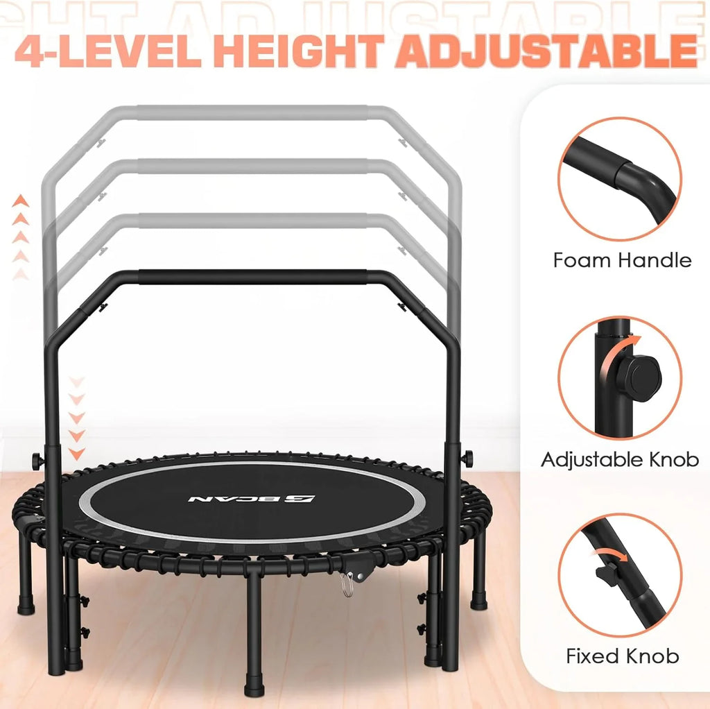 Mini-trampoline pliable BCAN 450/550 lb, trampoline de fitness 40"/48" stable et silencieux