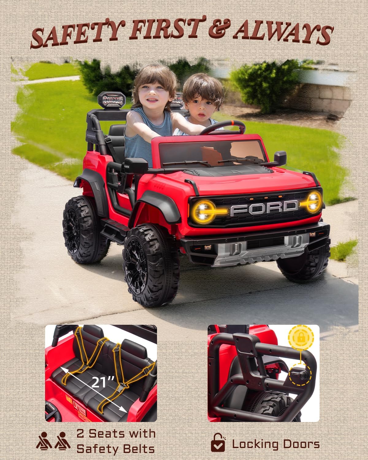 Camion rose pour enfants – Voiture électrique à piles