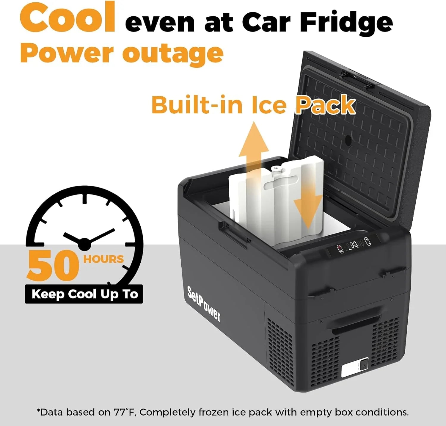 Réfrigérateur portable 12 V 21 litres, autonomie de 50 heures, glacière électrique pour voiture