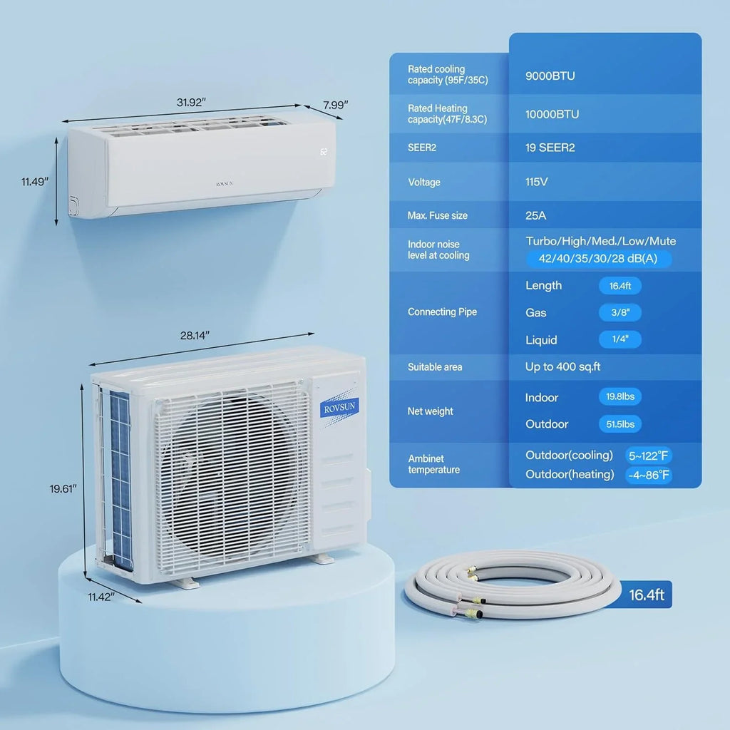 Climatiseur et chauffage mini-split Inverter ROVSUN 9 000 BTU