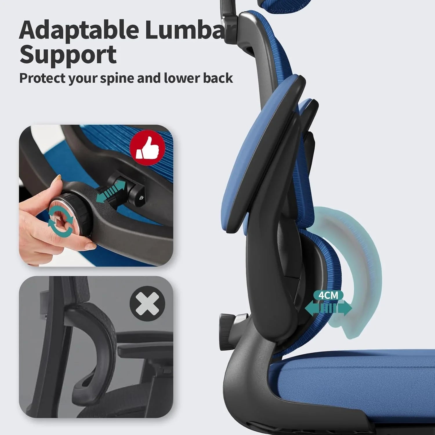 Chaise de bureau ergonomique, chaise de bureau en maille avec roulettes, capacité de charge de 150 kg, chaise de jeu confortable, dossier haut