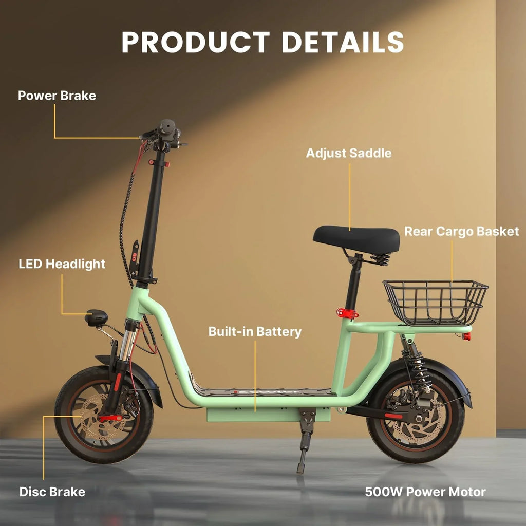 Trottinette électrique iScooter avec siège, autonomie de 60/34 km, vitesse de pointe de 45/39/25 km/h, double suspension avec panier
