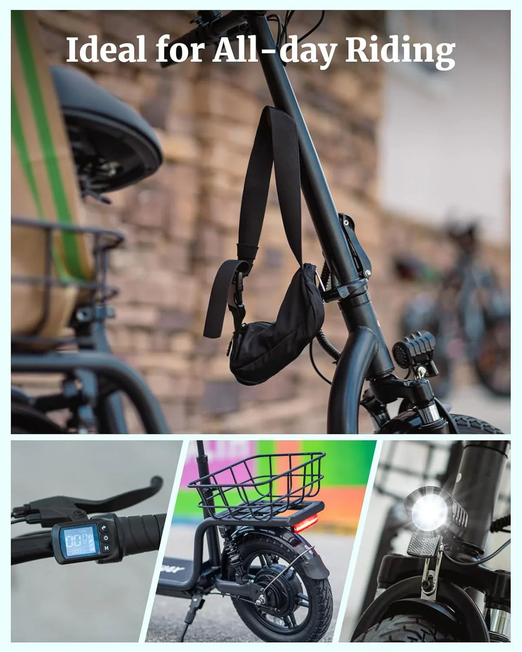 Trottinette électrique adulte Gotrax avec siège, autonomie maximale de 19 à 25 miles, pneus tout-terrain, pédales larges, siège rembourré et nacelle