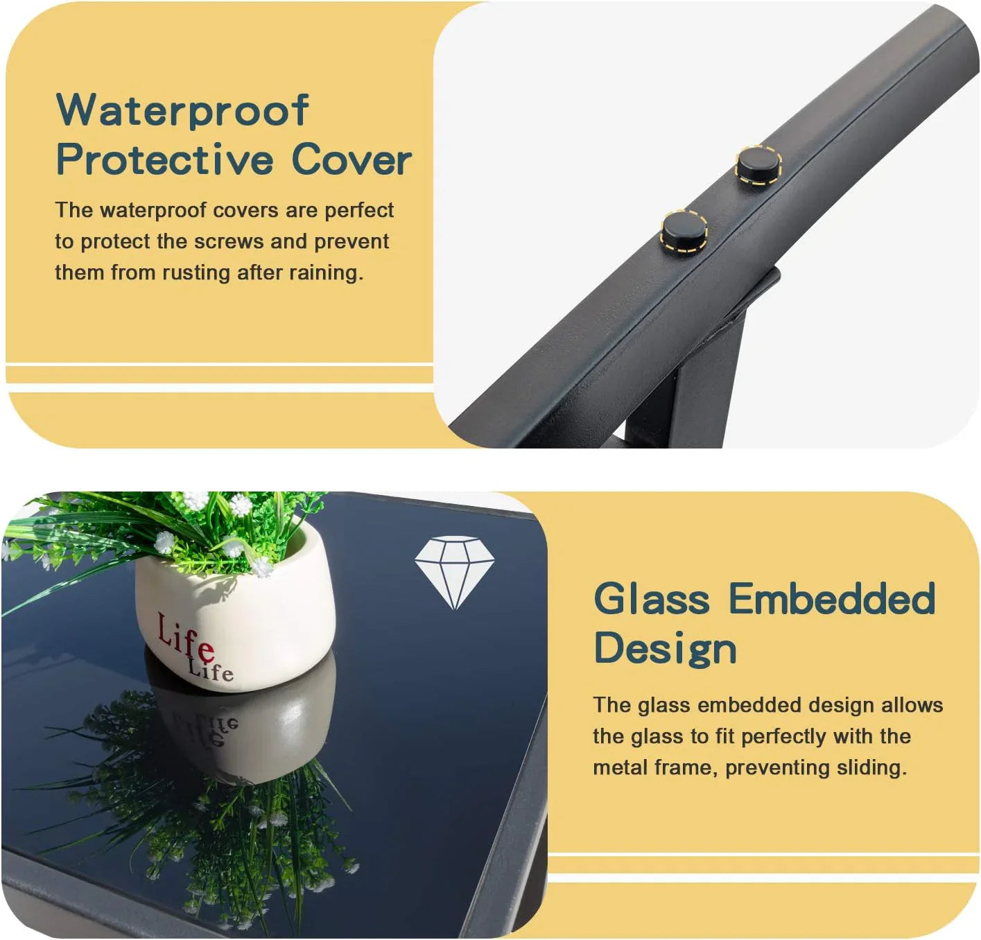 Ensemble de salle à manger de patio Homall 7 pièces, mobilier d'extérieur