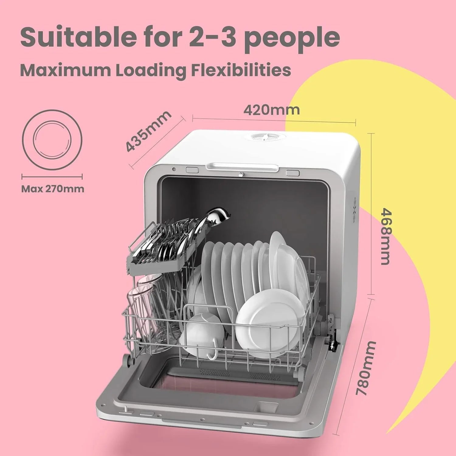 Lave-vaisselle portable de comptoir COMFEE avec réservoir d'eau intégré de 5 L