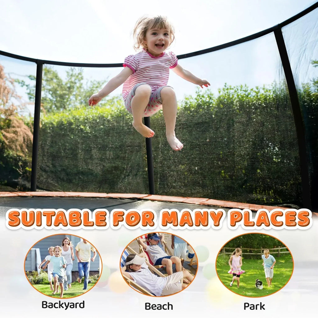 Trampoline Trampoline de loisirs avec filet de clôture et échelle, trampoline d'extérieur antirouille pour enfants et adultes