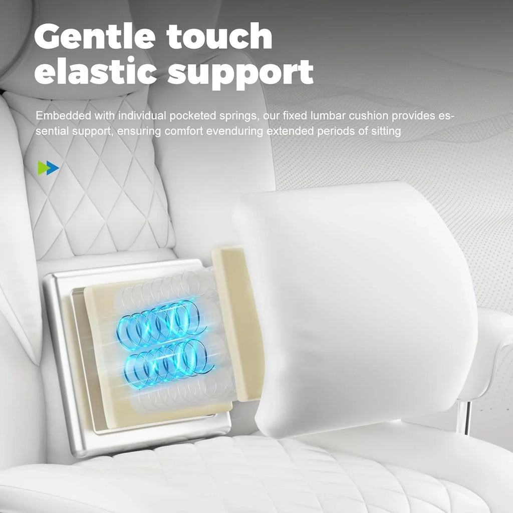 Grande chaise de bureau à dossier haut, chaise de jeu en cuir à dossier haut avec repose-pieds