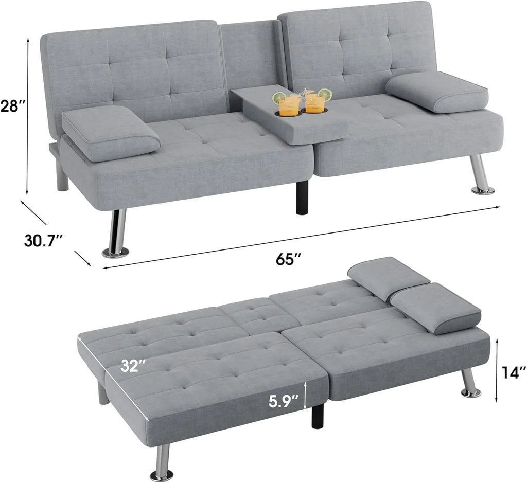 Canapé-lit futon Flamaker Ensemble futon pliant moderne Chaise longue convertible