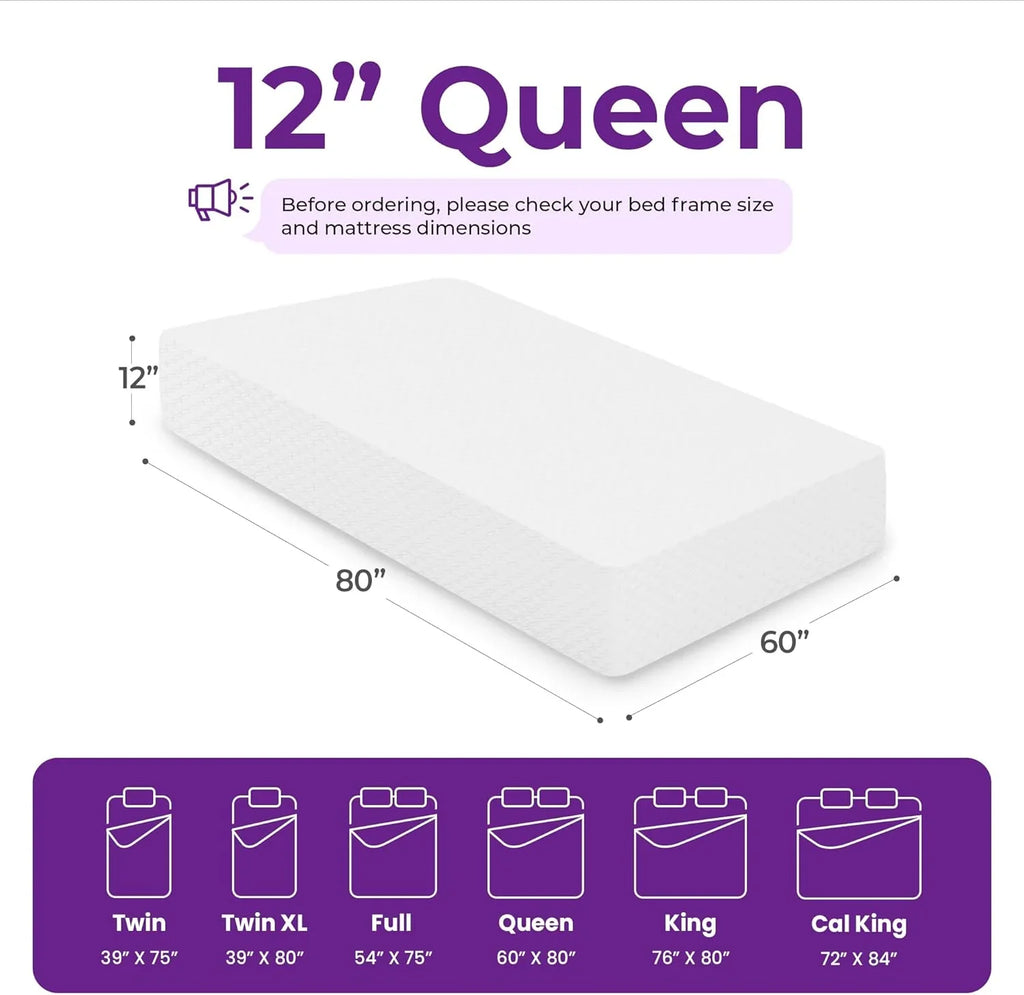 Matelas en mousse à mémoire de forme GAESTE de 8 pouces, entièrement rafraîchissant, matelas dans une boîte