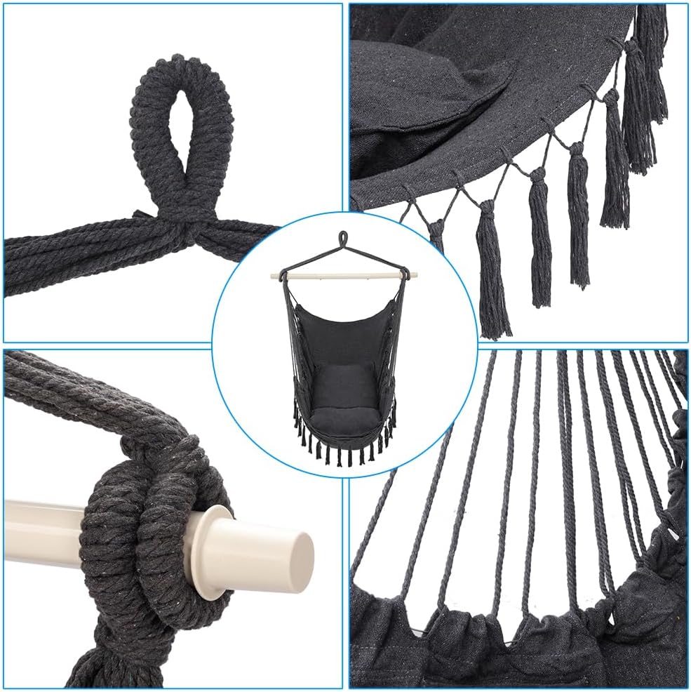 ONCLOUD Hamac Chaise Balançoire à Corde Suspendue, peut supporter jusqu'à 550 lb,