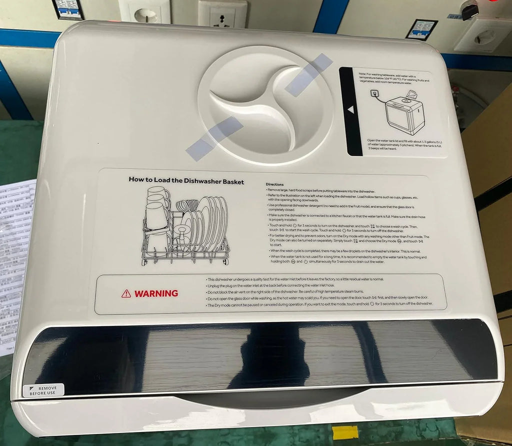 Lave-vaisselle de table HAVA, lave-vaisselle portable 6 programmes avec réservoir d'eau intégré de 5 litres