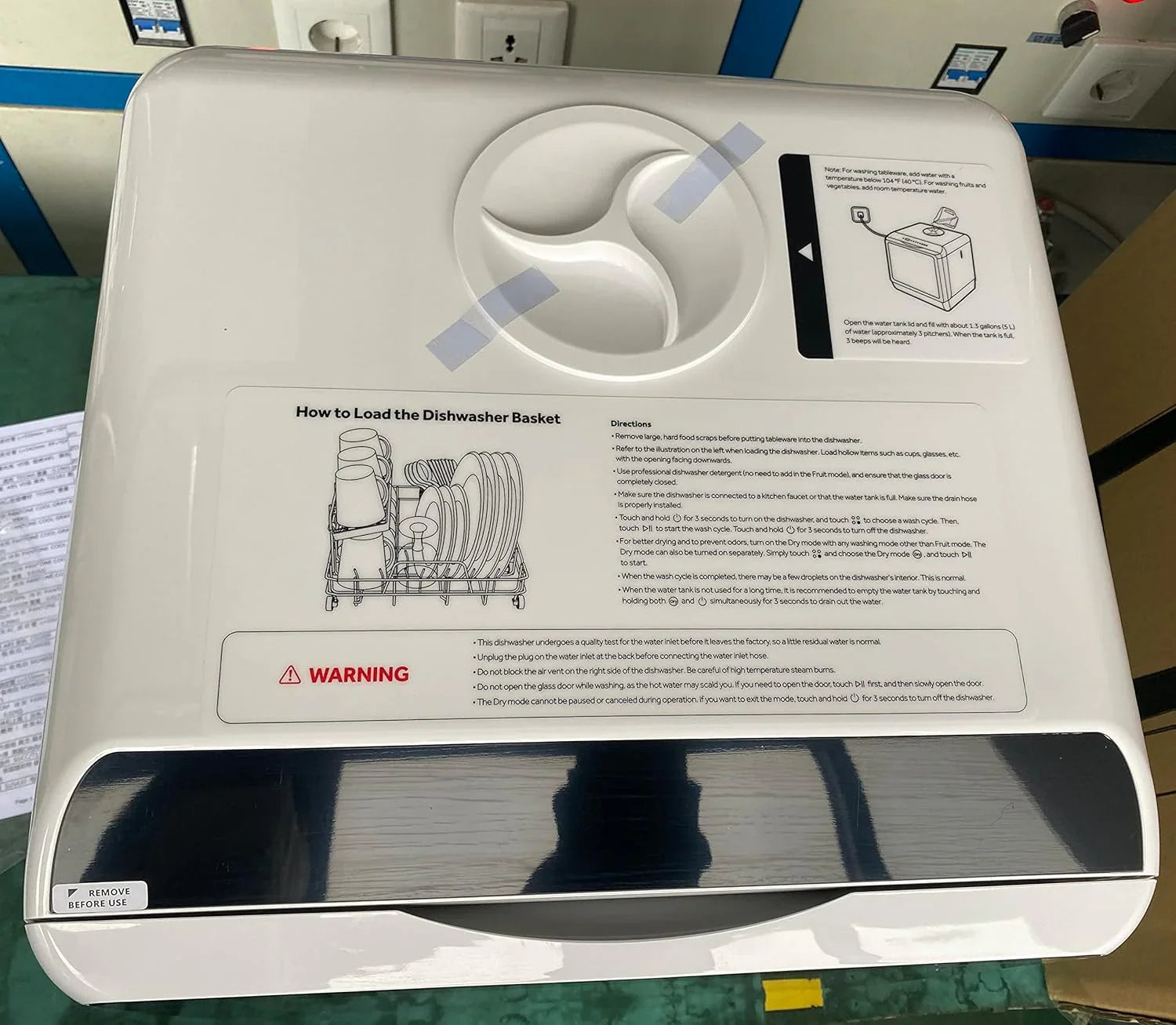 Lave-vaisselle de table HAVA, lave-vaisselle portable 6 programmes avec réservoir d'eau intégré de 5 litres