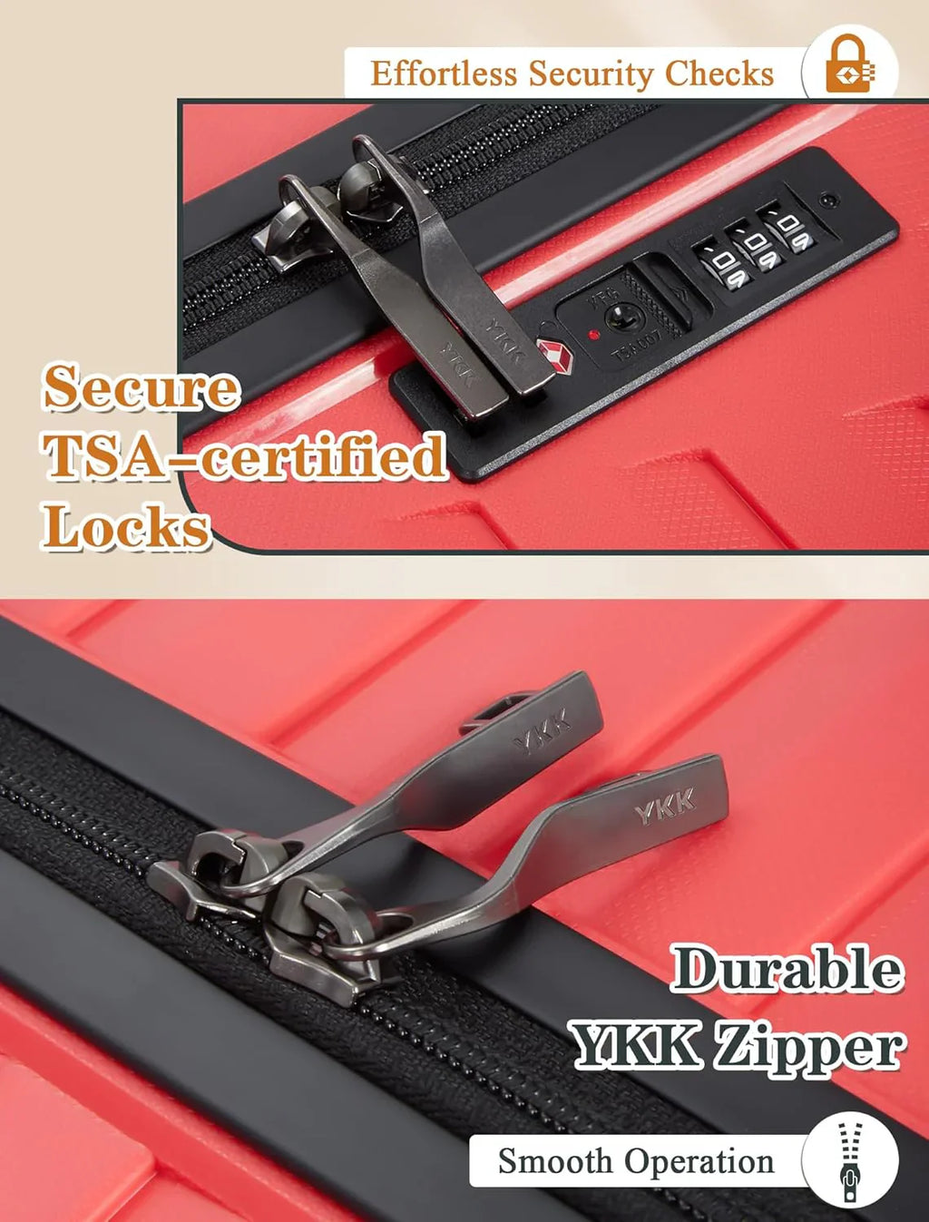 Ensemble de 5 bagages à roulettes, valise rigide en ABS avec roulettes pivotantes