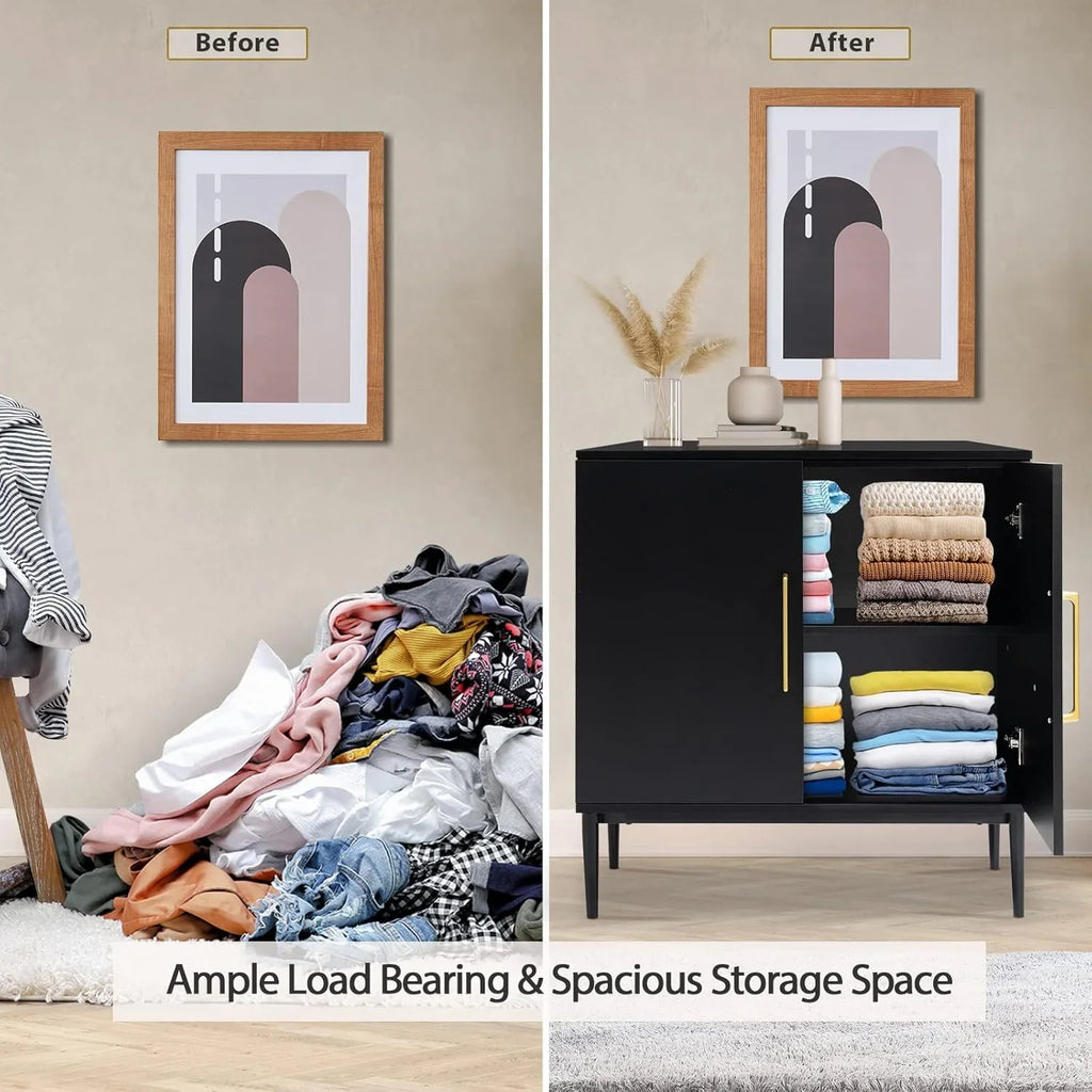 Meuble indépendant en bois noir pour salon, chambre, salle à manger et couloir