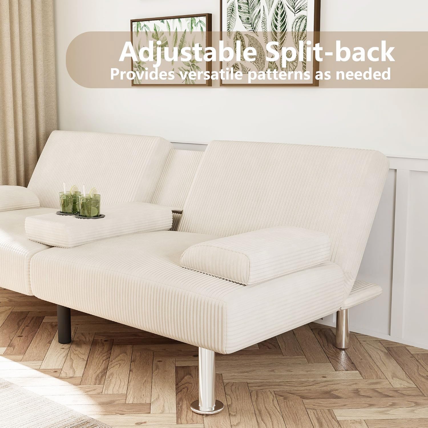 Canapé-lit futon Flamaker Ensemble futon pliant moderne Chaise longue convertible