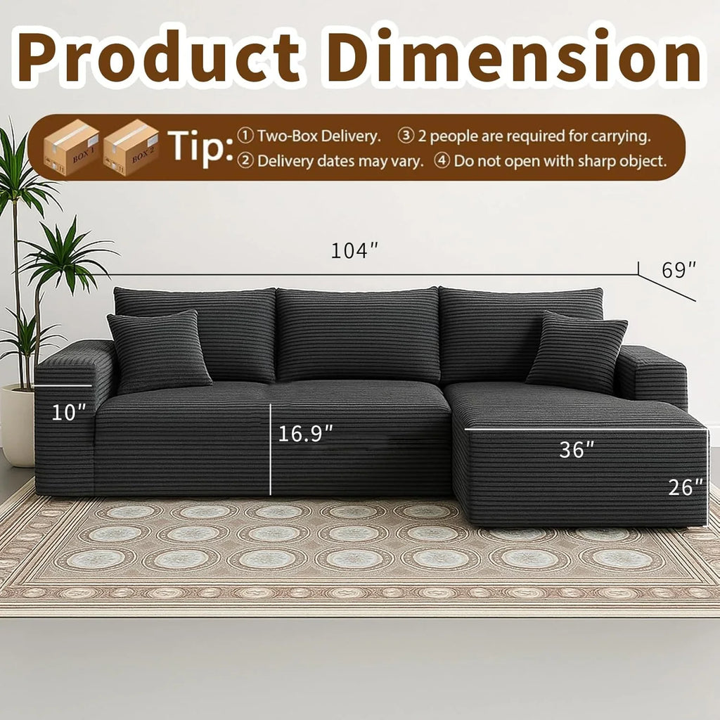 Cloud section sofa and L-shaped recliner modern modular sofa with deep seats