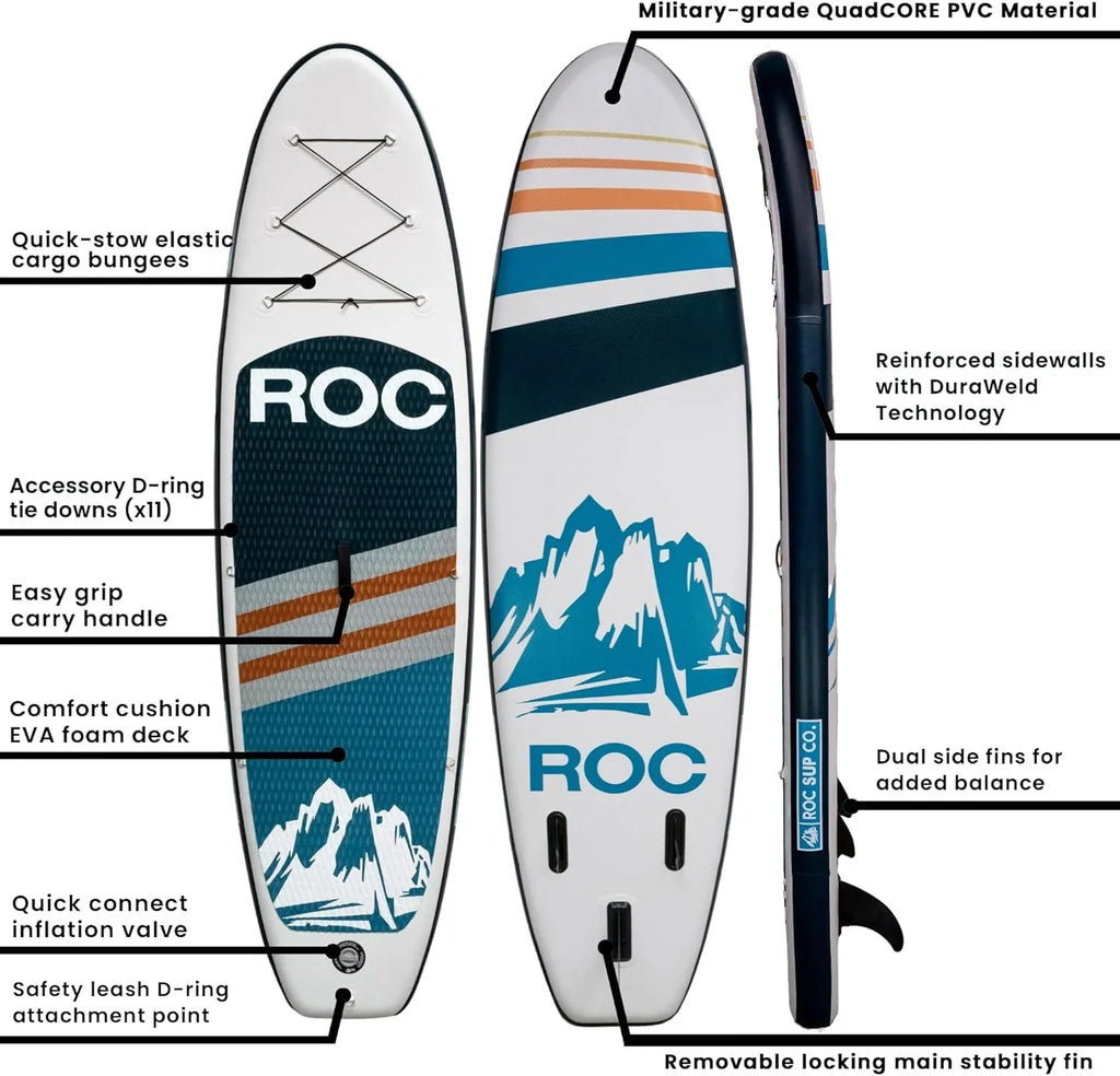 Planche de stand-up paddle gonflable ROC, accessoires de planche SUP paddle de haute qualité