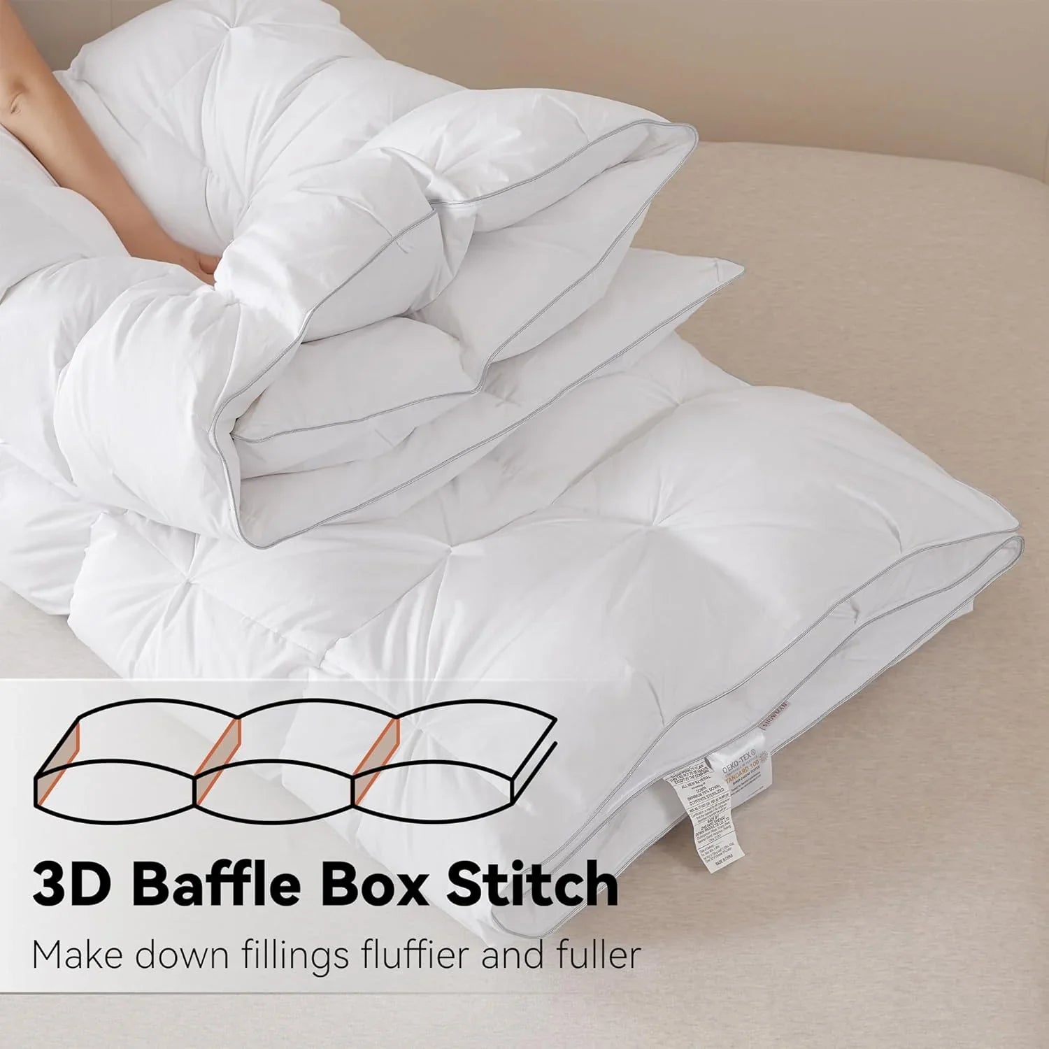 Couette en duvet de qualité supérieure avec design à cloisons 3D