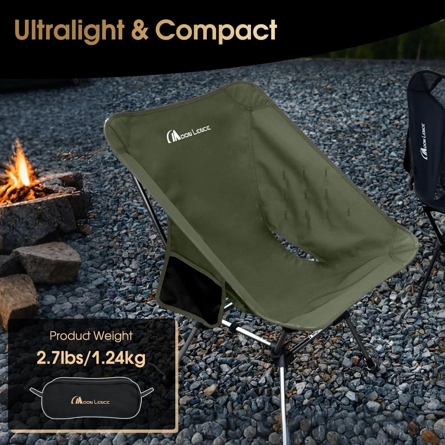 Chaise de camping portable et chaise pliante pour la randonnée et la randonnée