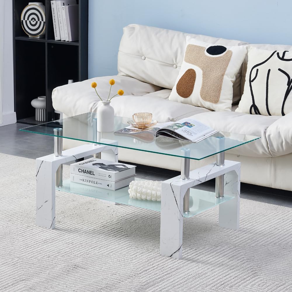 Table basse rectangulaire de salon, table basse d'appoint moderne
