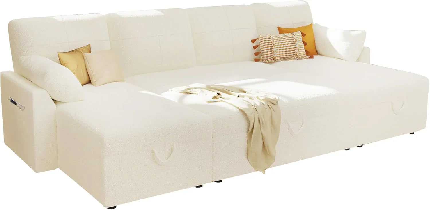 Canapé-lit VanAcc, canapé-lit avec méridienne de rangement - Canapé-lit 2 en 1 pour salon, canapé-lit confortable