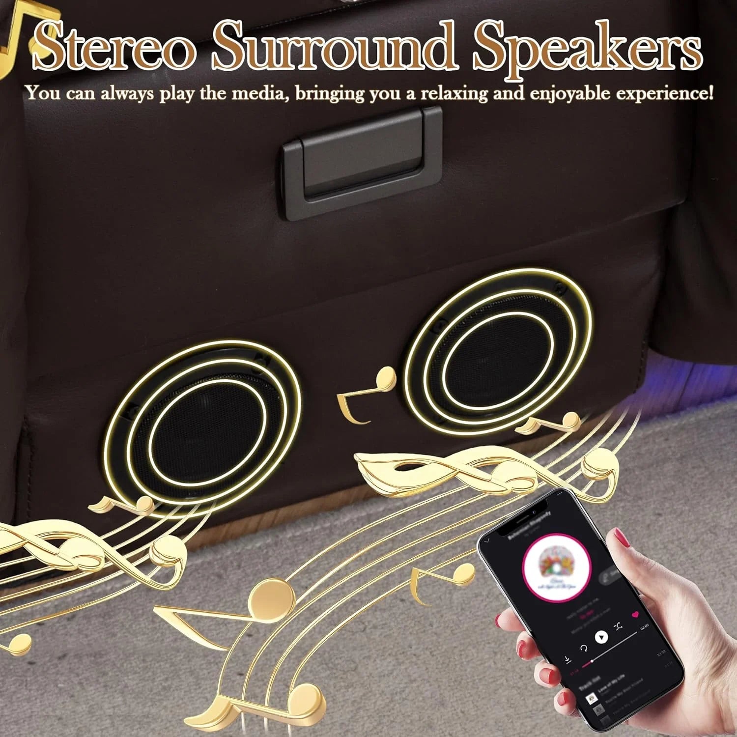 Canapé inclinable électrique TUNYI avec fonctions massage et chauffage, siège home cinéma avec console, canapé inclinable électrique pour camping-car