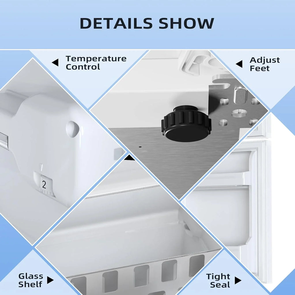 Mini-réfrigérateur NJStar de 3,2 pieds cubes avec congélateur, mini-réfrigérateur à double porte, réfrigérateur compact