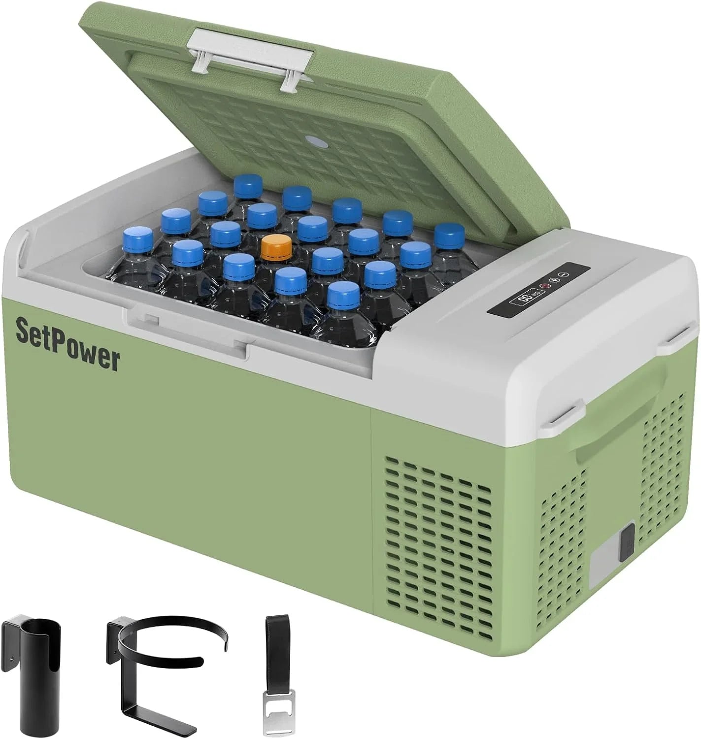 Réfrigérateur portable 12 V 21 litres, autonomie de 50 heures, glacière électrique pour voiture