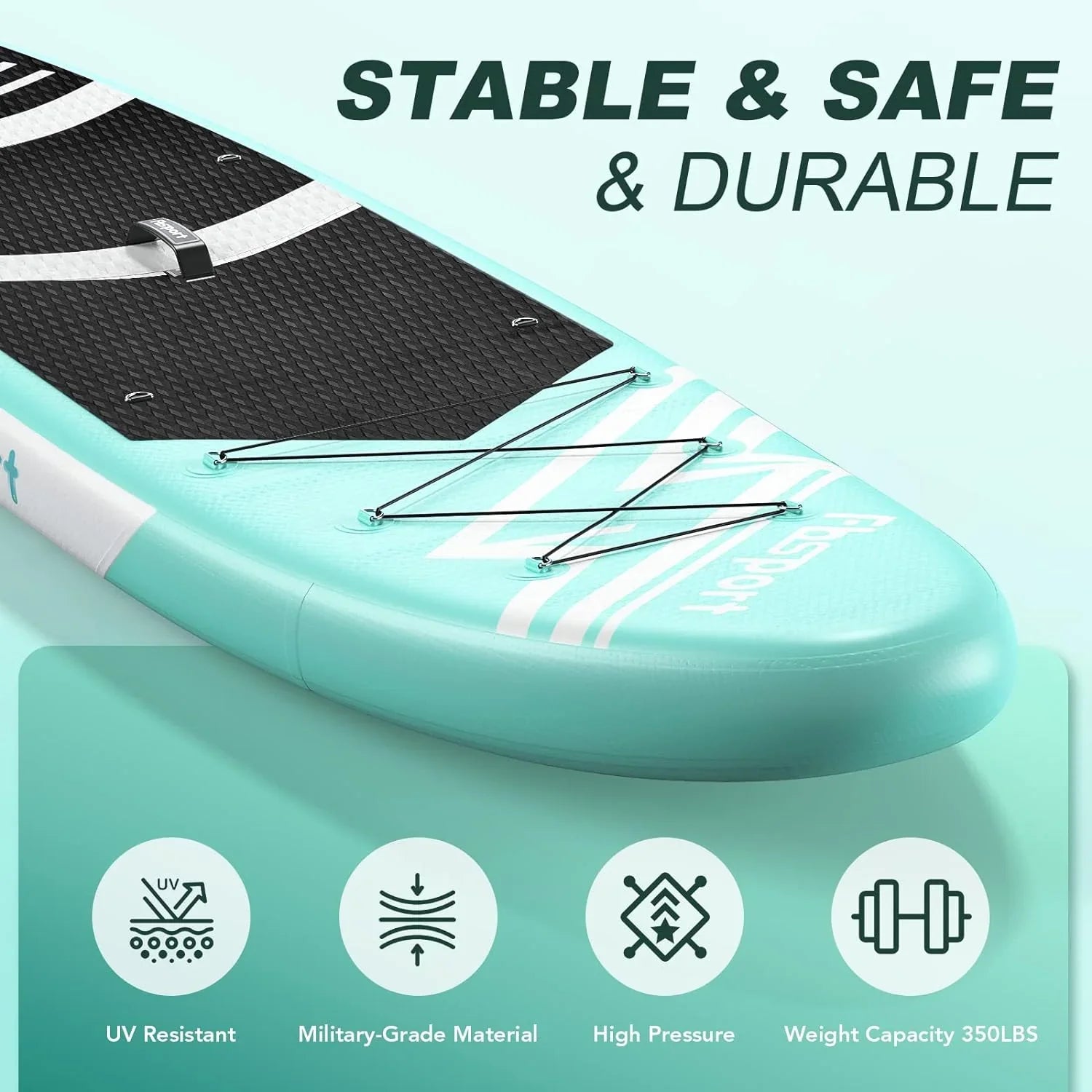 Planche de stand up paddle FBSPORT Premium 11', planche de yoga, contrôle du surf, pont antidérapant, attache, pagaie et pompe