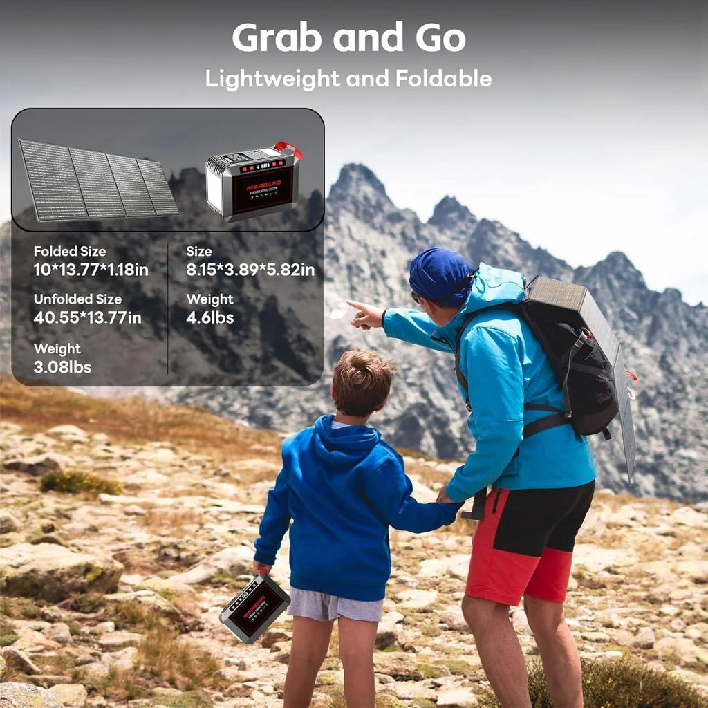 Centrale électrique portable 88 Wh, générateur solaire au lithium pour camping, charge rapide avec prise secteur, batterie externe de 120 W de pointe