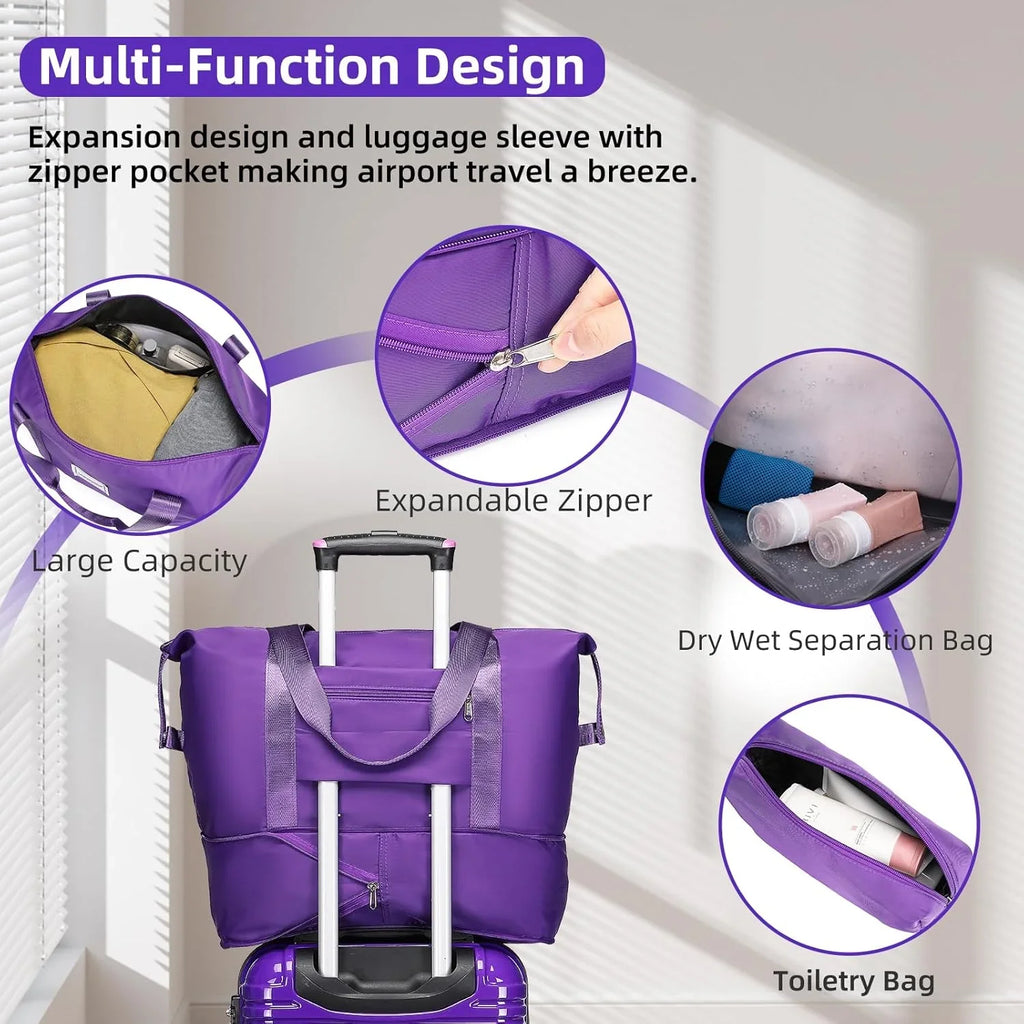 Ensemble de bagages 6 pièces, ensemble de valises rigides extensibles avec roulettes pivotantes, ensemble de bagages à roulettes légers