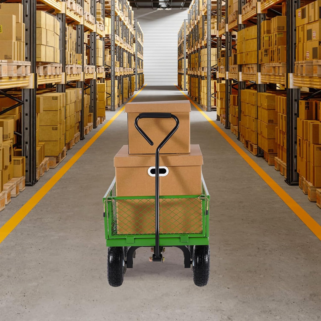 VEVOR chariot de transport de jardin véhicule utilitaire de remorque en métal extérieur robuste