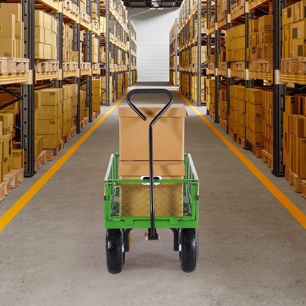 VEVOR chariot de transport de jardin véhicule utilitaire de remorque en métal extérieur robuste