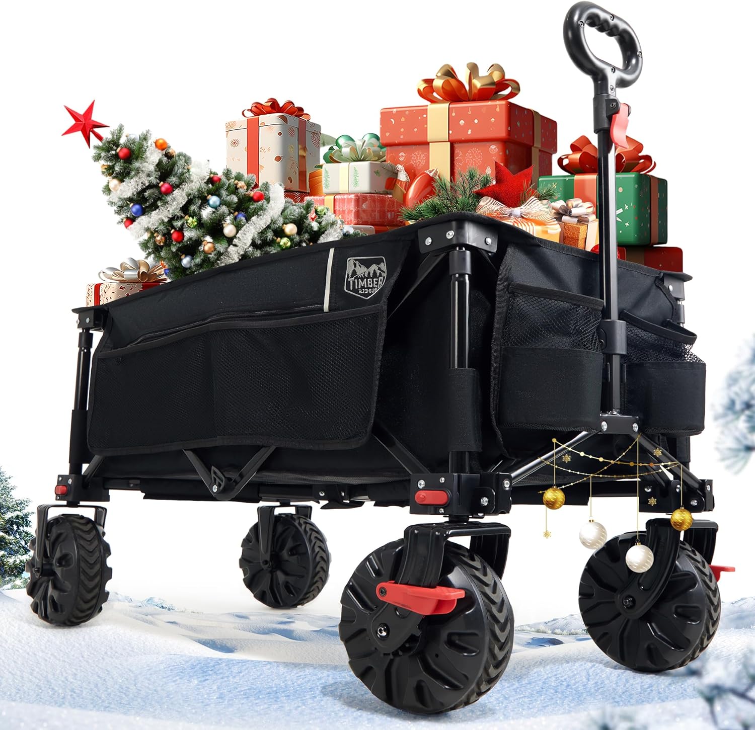 TIMBER RIDGE XXL Chariot de Transport Pliable avec Freins Chariot de Plage à Roues Tout Terrain