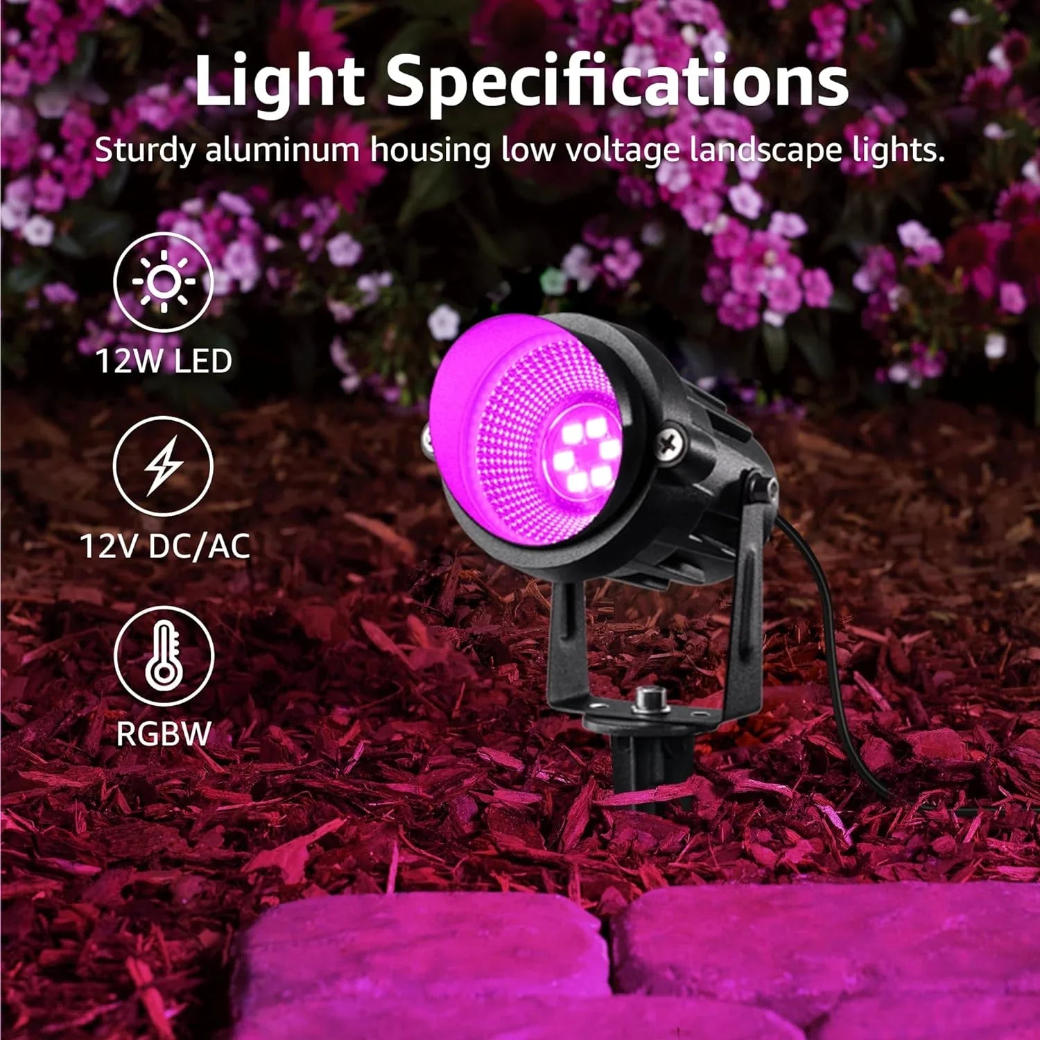 Kit d'éclairage paysager à LED, lumières de paysage imperméables à changement de couleur