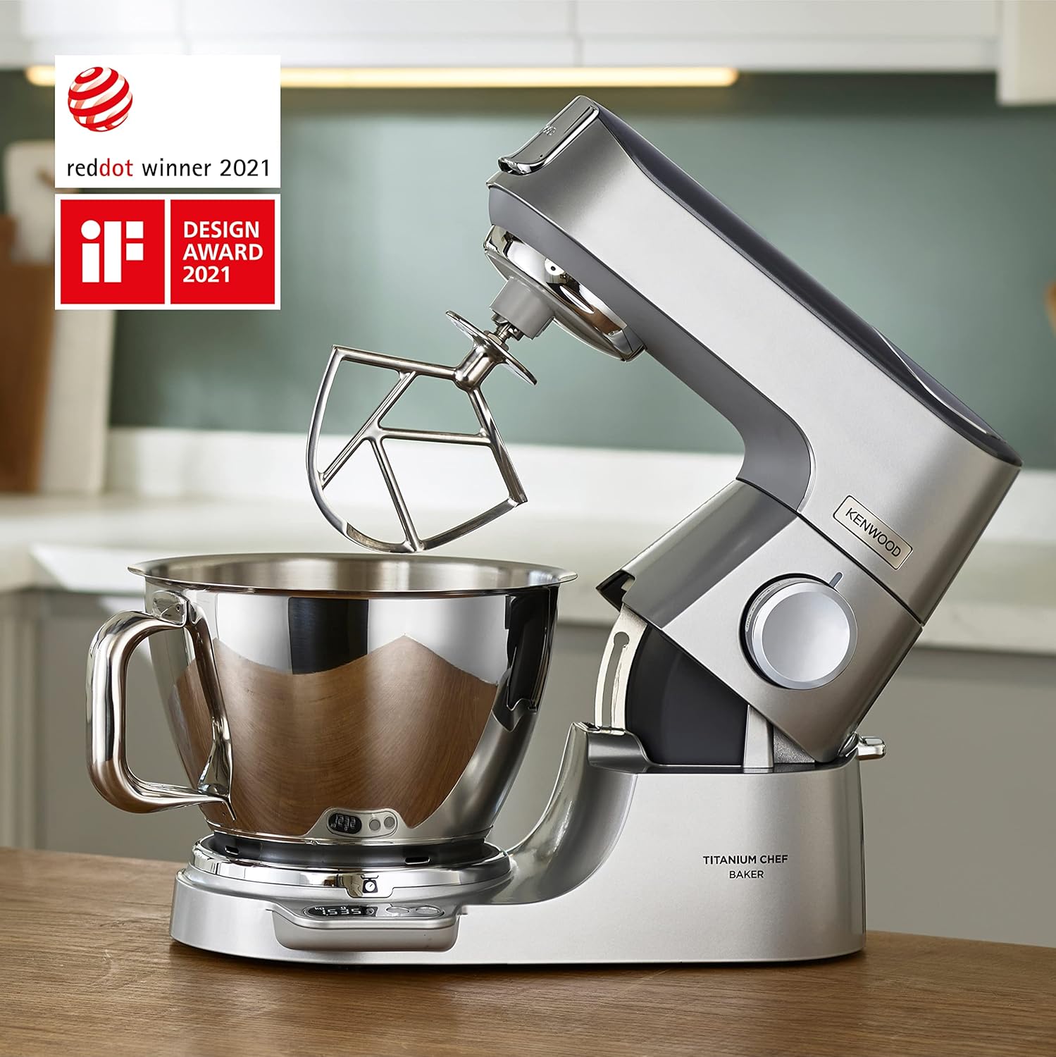 Kenwood Titanium Chef Baker KVC85.004SI Robot à pâtisserie comprenant un ensemble de 3 pâtisseries