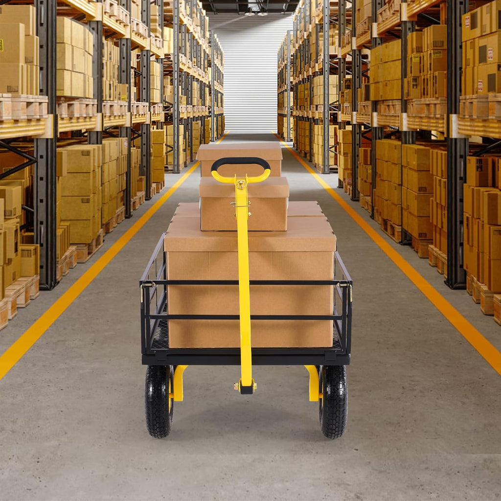 VEVOR chariot de transport de jardin véhicule utilitaire de remorque en métal extérieur robuste