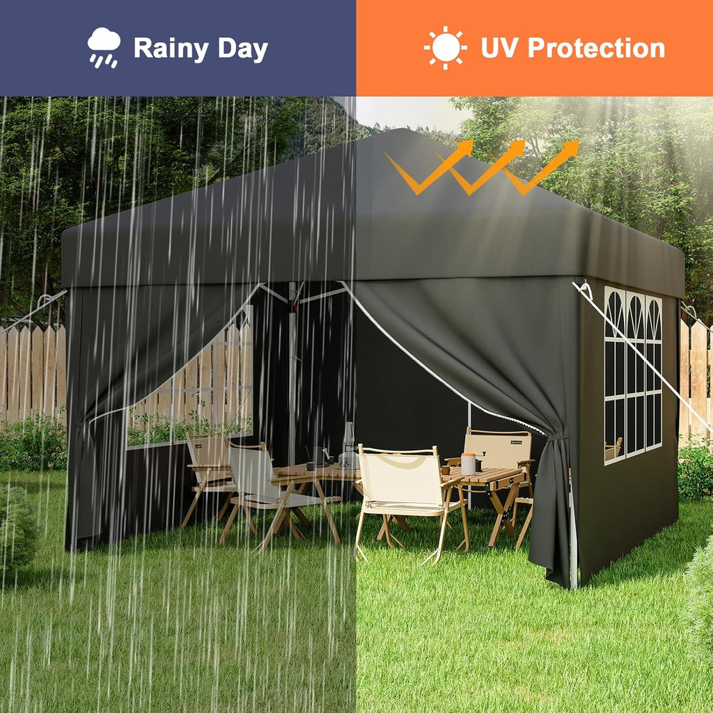 JUMMICO Waterdichte opvouwbare tuinpaviljoen, tuinpaviljoen voor buiten, in hoogte verstelbaar, Barnum UV50+, paviljoen voor kamperen, festivals, strand, tuinen 