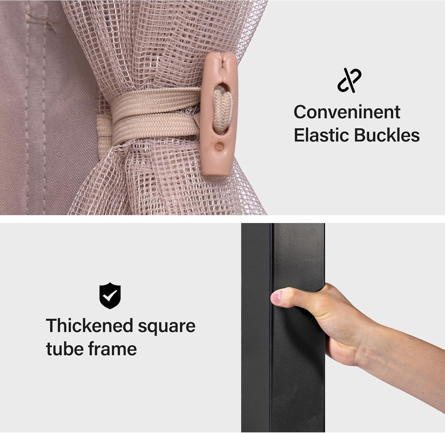 Tente pavillon d'extérieur améliorée à double toit, auvent imperméable UV50+ avec filet et crochets