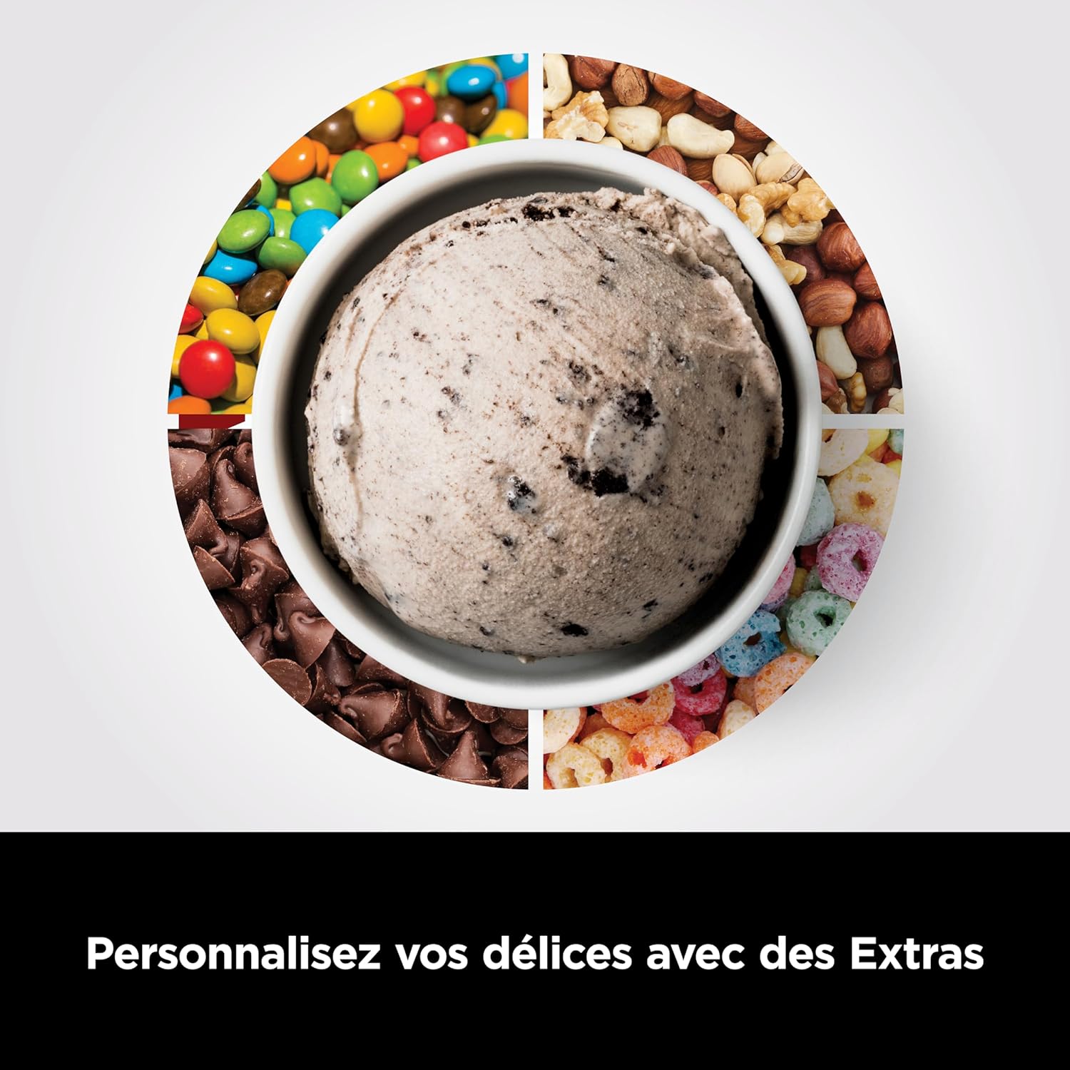 Sorbetière Ninja CREAMi 7 programmes pour glaces sorbets smoothies et milkshakes, noir/argent 1,4 L