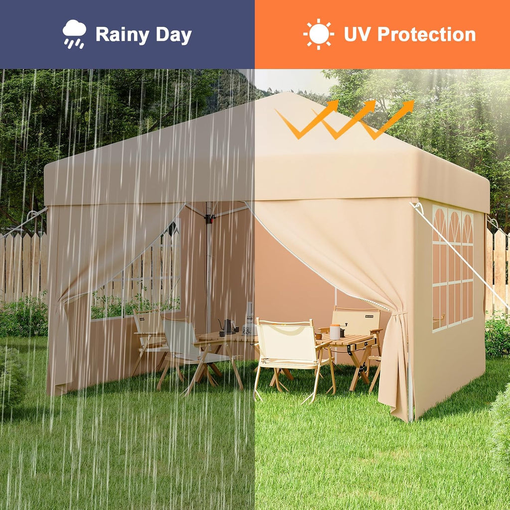 JUMMICO Waterdichte opvouwbare tuinpaviljoen, tuinpaviljoen voor buiten, in hoogte verstelbaar, Barnum UV50+, paviljoen voor kamperen, festivals, strand, tuinen 