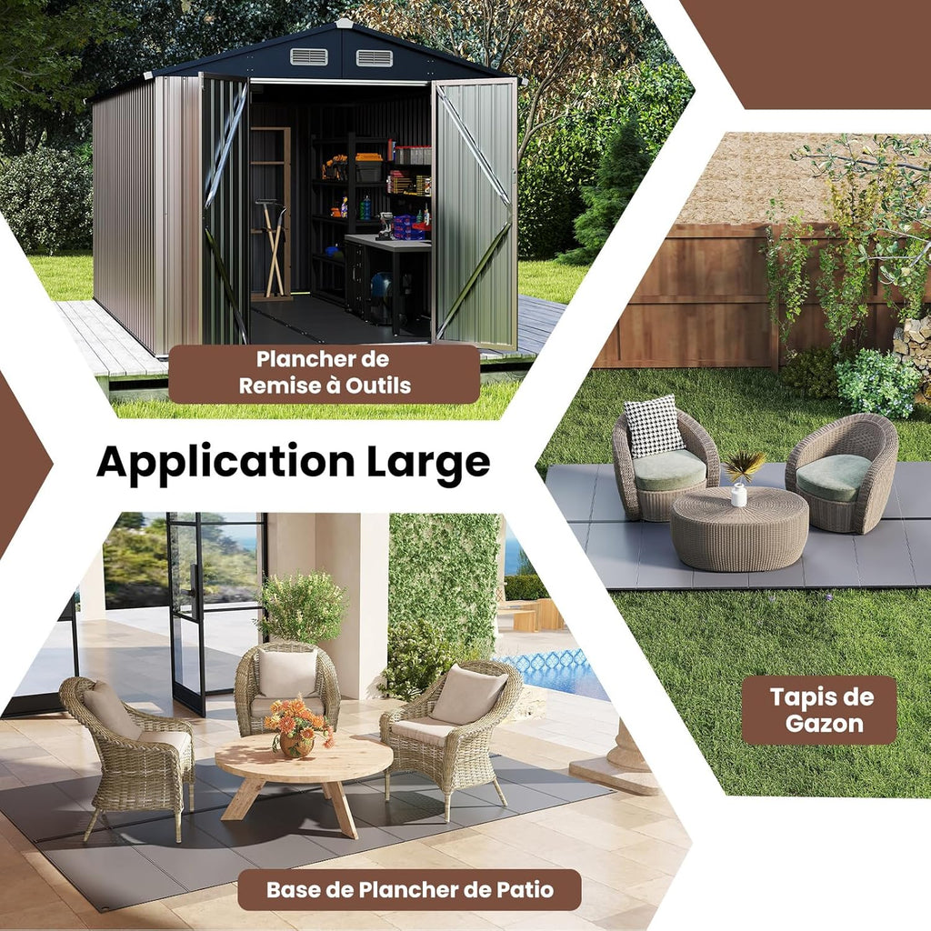 Abri de jardin en métal Costway, 7,8 m², toit à double pente, porte double verrouillable avec clé, 4 aérations, abri de jardin extérieur pour vélo, poubelle, outils, anthracite (7,8 m²)