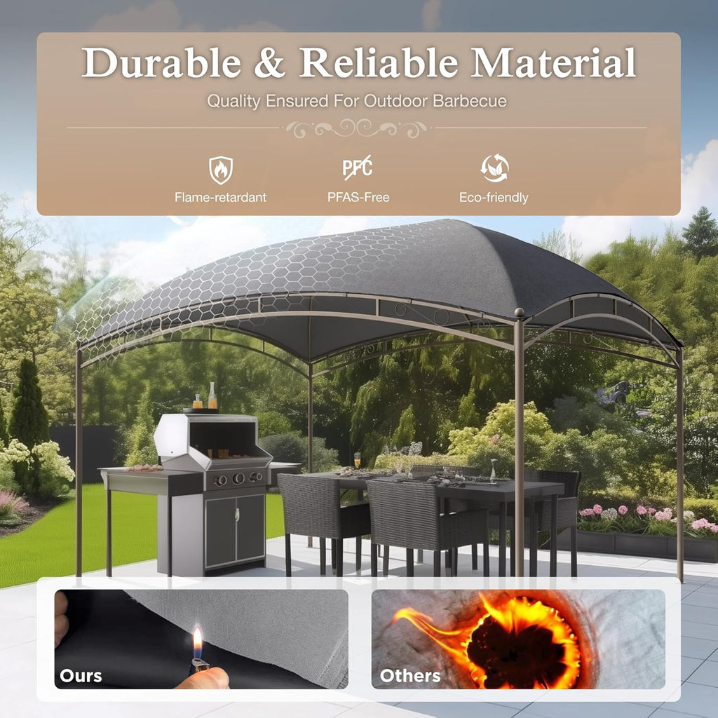 Gazebo 10 x 13, gazebo extérieur abrité, tente à auvent en métal robuste avec double toit et moustiquaire