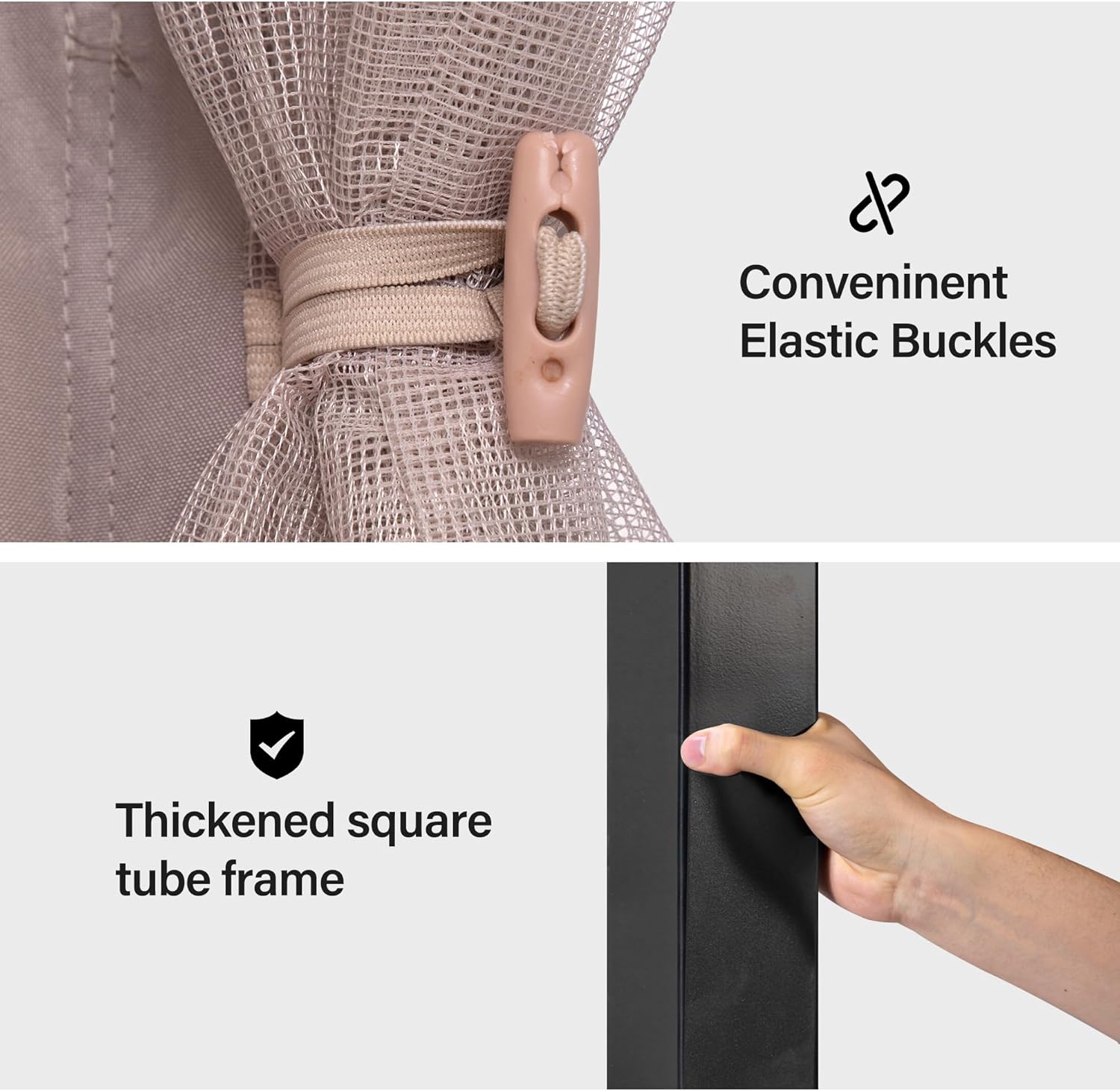 Tente pavillon d'extérieur améliorée à double toit, auvent imperméable UV50+ avec filet et crochets