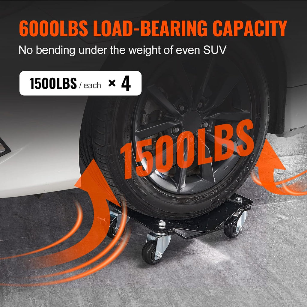 Roues verrouillables de chariot mobile de voiture de VEVOR, positionnement assisté pour la direction